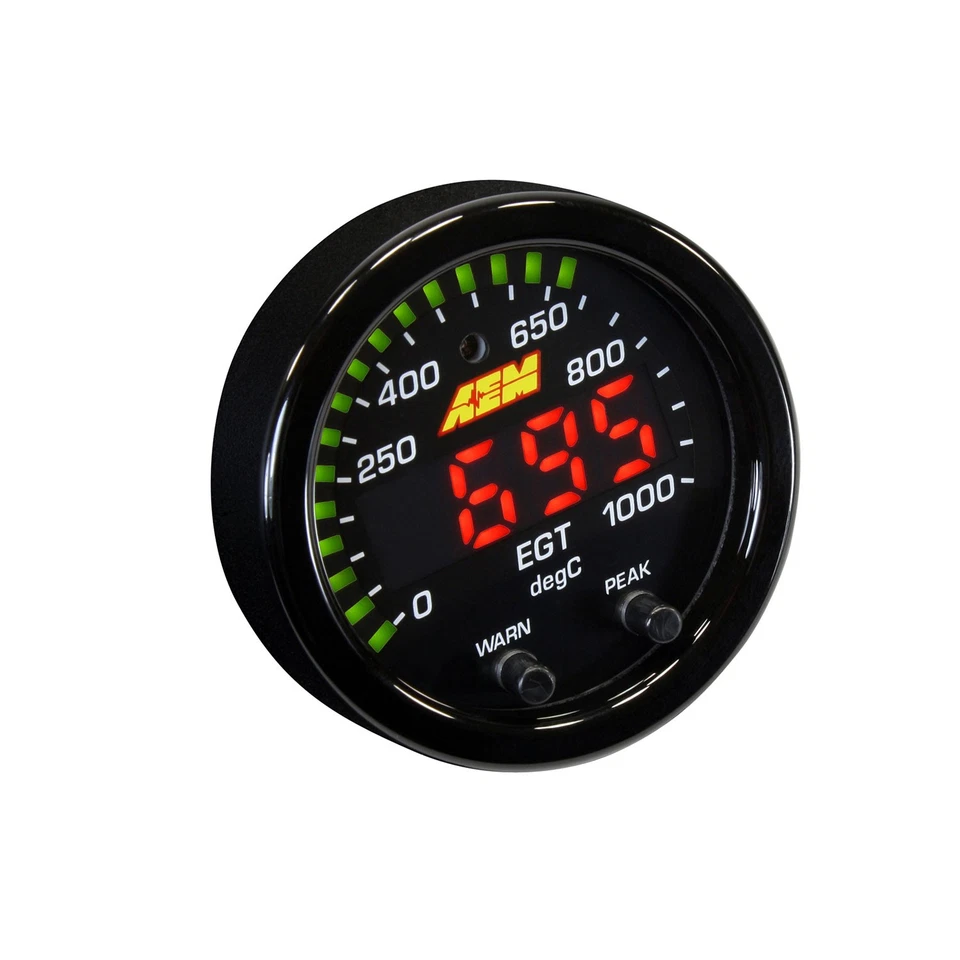 AEM 30-0305 52MM LED EXHAUST GAS TEMPERATURE EGT GAUGE 1800F / 1000C + WHITE KIT Foto 3 de 4
