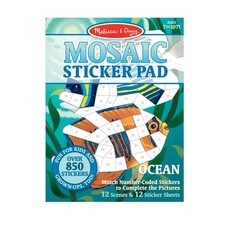 Melissa  Doug Mosaic Sticker Pad Ocean   850 Stickers, 12 Scenes, Kids Craft