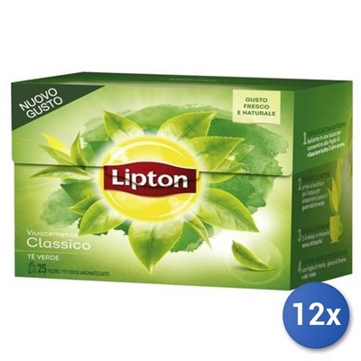 12x Multipack Lipton The 25 Filter Grüntee Classico 33 g