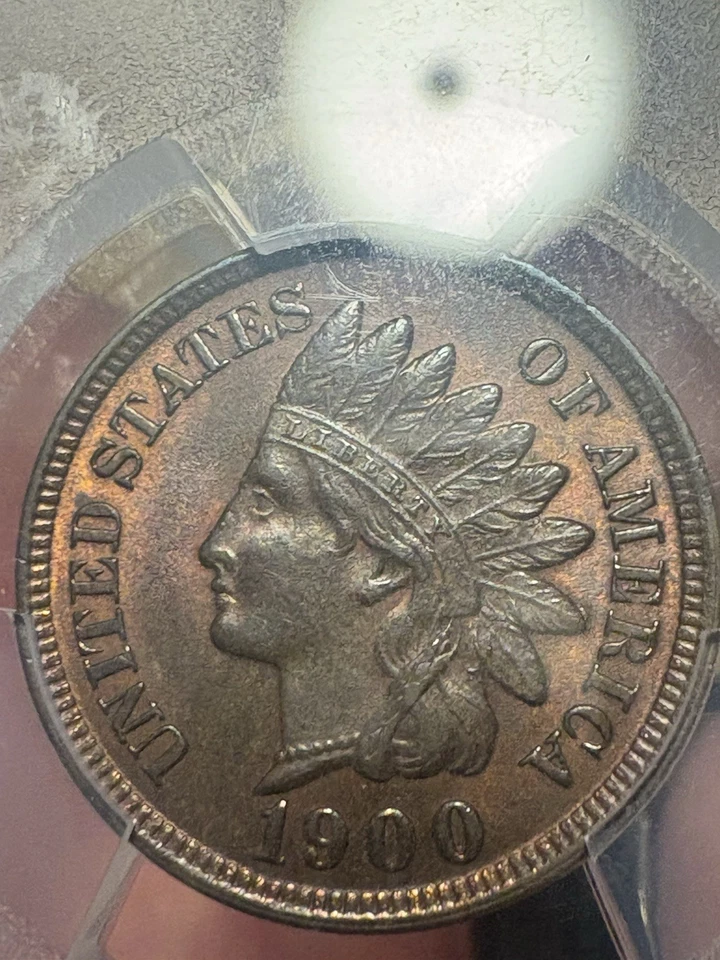 1900 Indian Head Cent MS 63RB PCGS  Gold Shield Certified, Amazing Color - Image 4 of 4