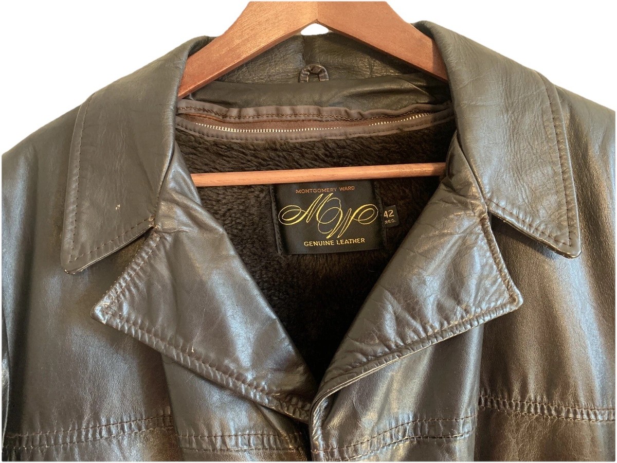Vintage men's brown leather jacket 42R | eBay