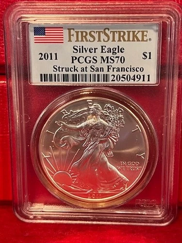 2011 S US Silver Eagle 25th Anniversary First Strike PCGS MS 70
