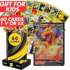 Pokemon Card Lot 60 Cards + Ultra Rare | GX EX OR V! STOCKING STUFFER FOR KIDS