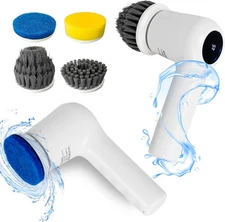 Electric Spin Scrubber,Cordless Cleaning Brush Scrubber for Home, IPX7 White 