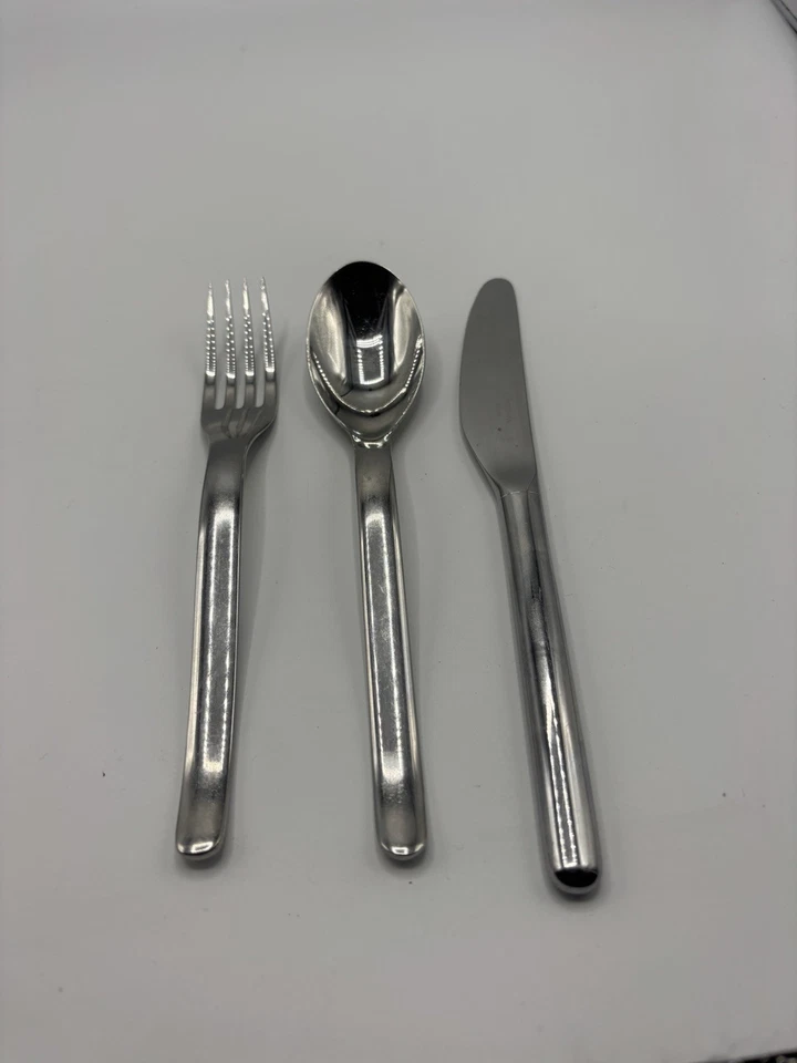 Juego de cuchara, cuchillo y tenedor de plata Christofle Francia vajilla cubiertos L 10,2 pulgadas Foto 2 de 4