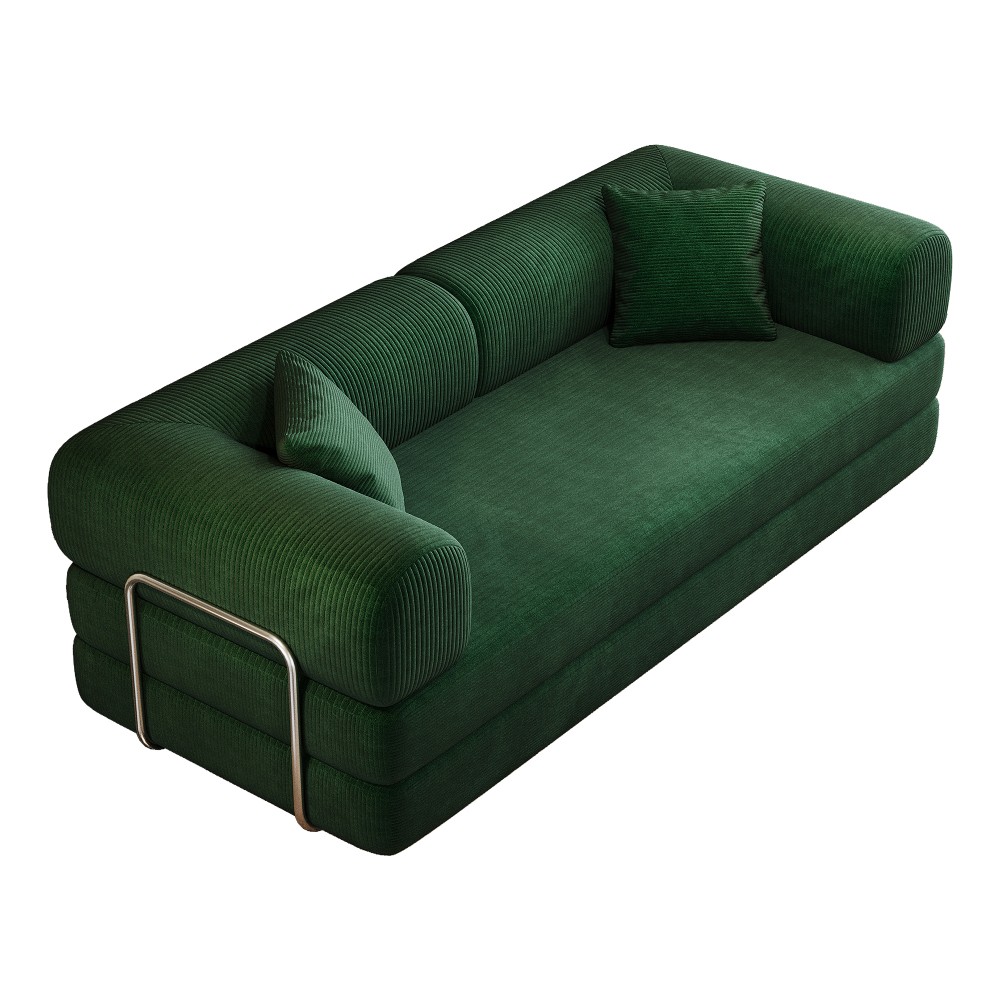 78.8" Compression Sofa Convertible Floor Sofa Bed Futon Couch Sleeper Bed Green