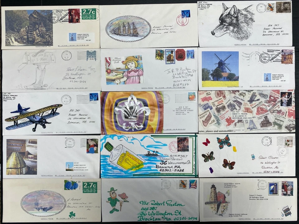 Collection of 170+ ACE correspondence covers #10 envelopes Hand Colored, Painted - Image 4 of 4