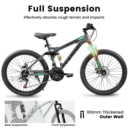 Mountain Bike Full Suspension 21-Speeds Men Women Sport Bicycles 24/26/27.5 Inch - Picture 22 of 38