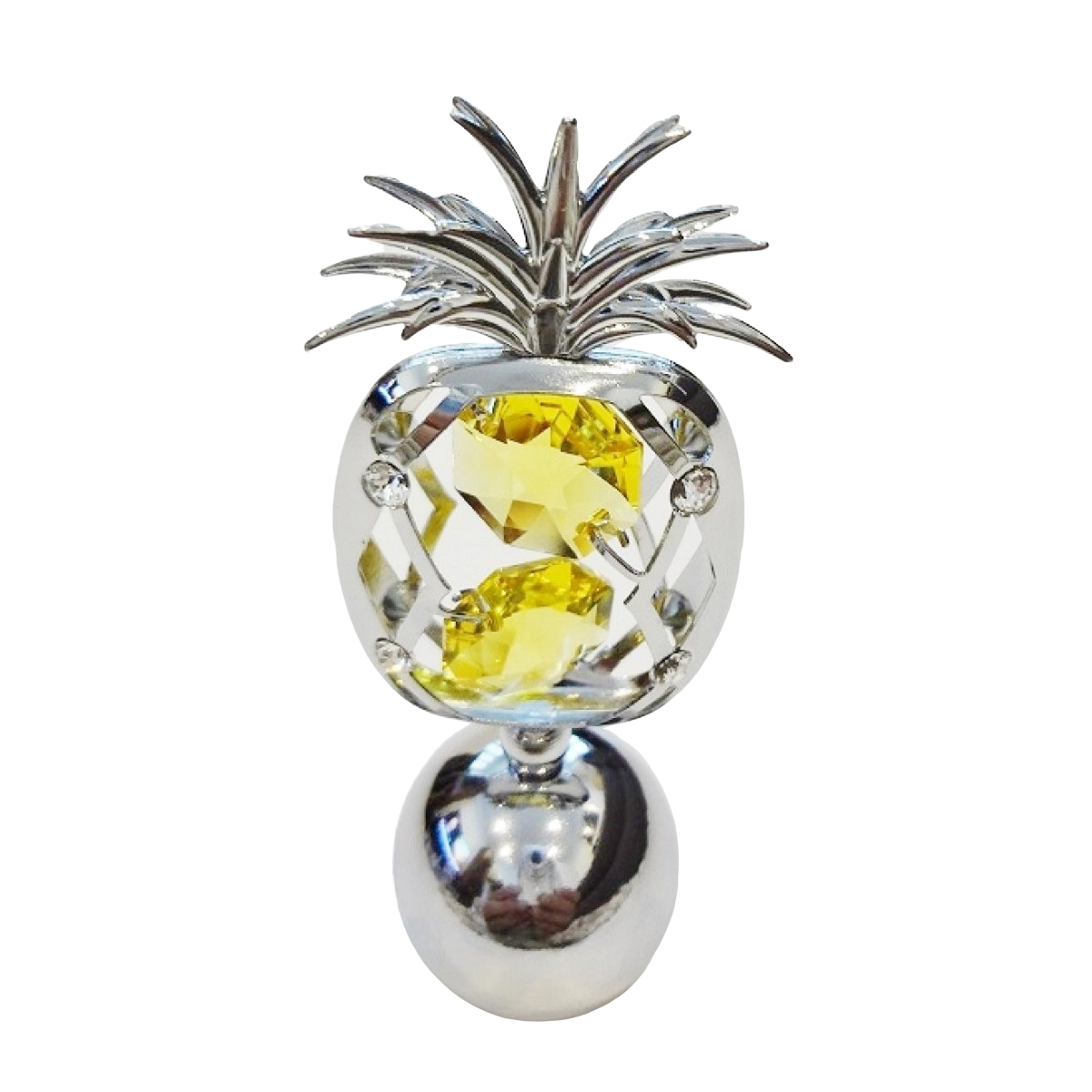 Crystocraft Pineapple Crystal Ornament With Swarovski Elements Gift Boxed Yellow