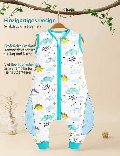 Baby Sommer Schlafsack mit Füßen 0.5 Tog Kinder Dünn Schlafsäcke mit Beinen - Bild 36 von 42