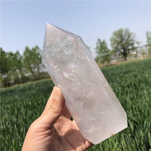 2.2LB Clear quartz Obelisk Natural Reiki Crystal Wand Point Decor Gift XA6150 - Picture 7 of 12