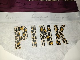 Victoria Secret PINK 5 Pack Panty Lot Women's L XL XXL NEW Bikini Hipster Cotton