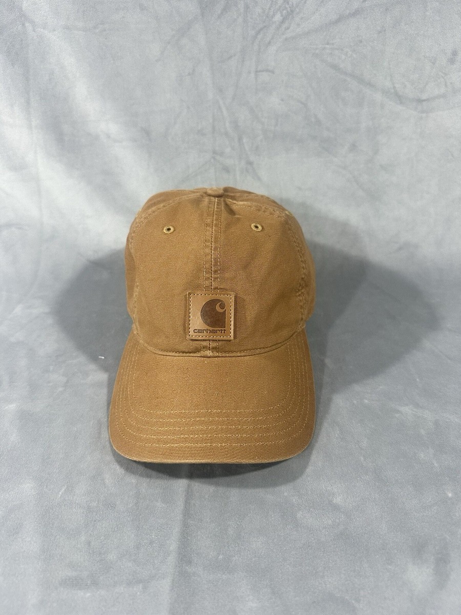 Carhartt Hat Cap Strap Back Adjustable Brown Patch Logo Work Wear