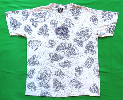 Newport Surf & Sport 1990's Vintage T Shirt Surfboard Beach Allover Print Large