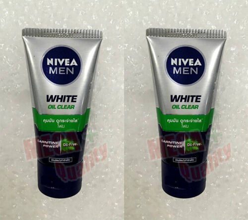2 x Nivea Men Whiten Pore Minimiser Facial Foam 10 In 1 Acne Oil Control 50g. - Afbeelding 1 van 3