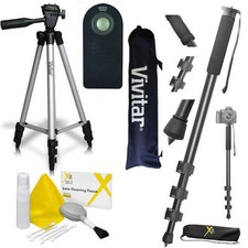 Lightweight 50" Photo Tripod PRO MONOPOD REMOTE For Canon EOS Rebel T3 T3i