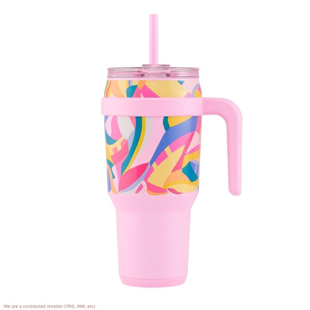 Уменьшите количество соломинки из нержавеющей стали с вакуумной изоляцией Cold1 на 40 унций Paradise Pink