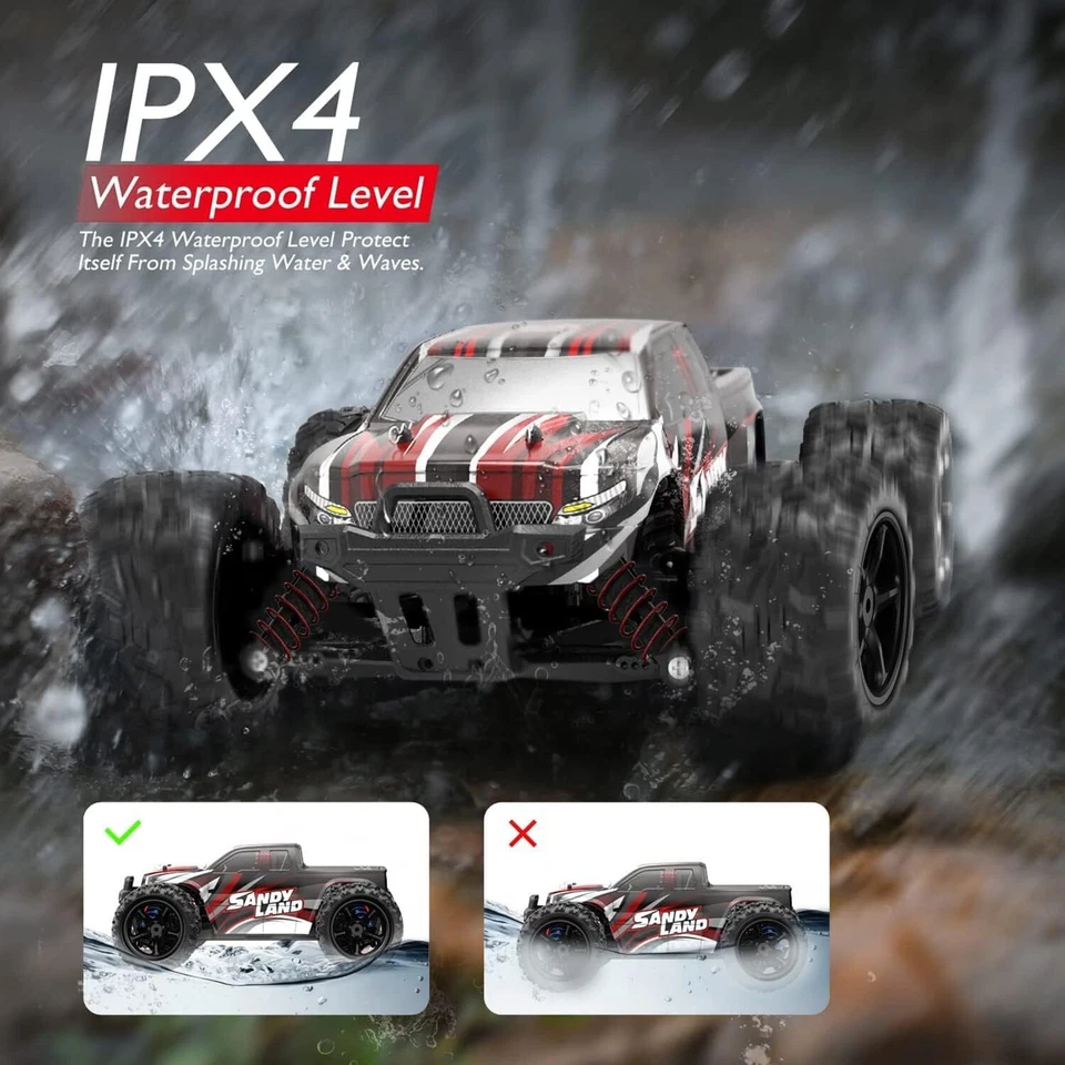 DEERC 9300 RC Car 1/18 40KM/H Fast 4WD Off Road RC Monster Truck 40mins 2.4GHz - Image 4 of 4