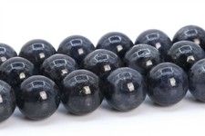 9-10MM Genuine Natural Dark Blue Iolite Bead Grade A Round Gemstone Loose Beads