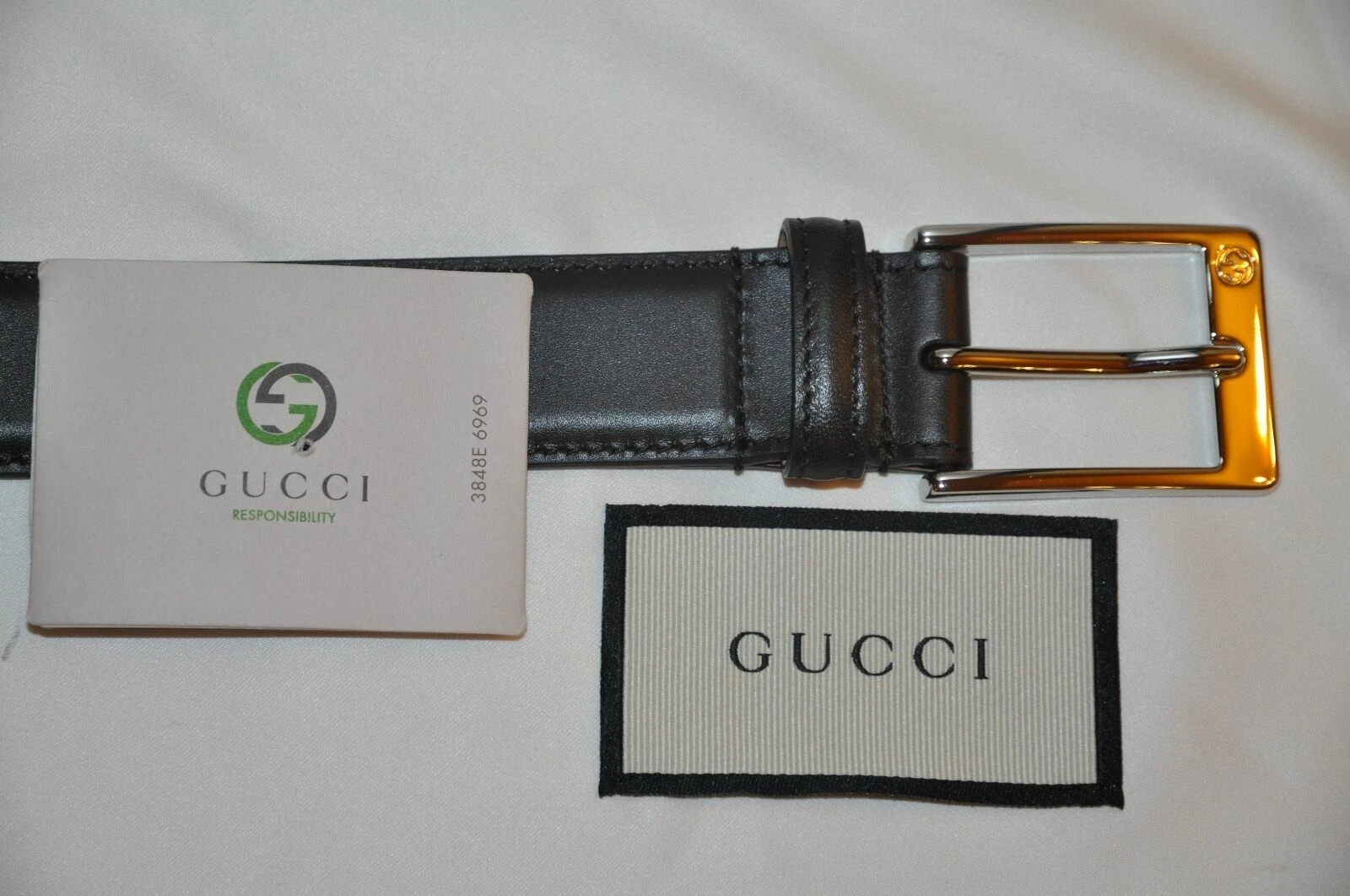 Authentique ceinture Gucci neuve en cuir marron foncé