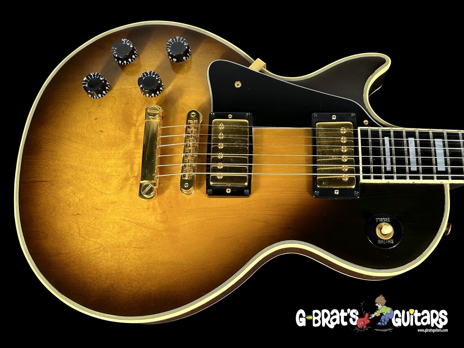 1990 GIBSON LES PAUL CUSTOM LEFTY ~ TOBACCO BURST w GOLD HARDWARE