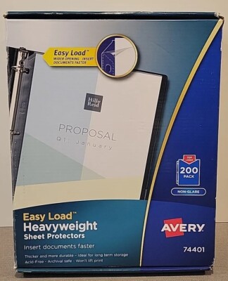 Avery Clear Heavyweight Sheet Protectors, Non-Glare, Easy Load, 200 - Foto 5