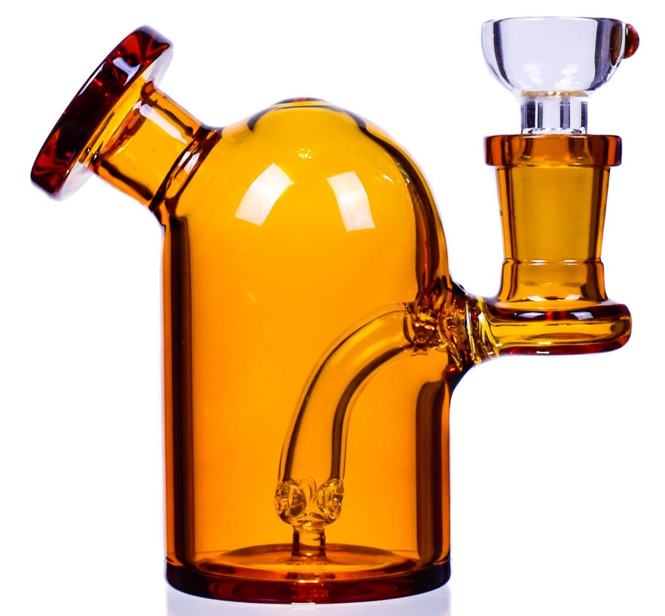 THICK Bong Upright Pocket Bubbler CUTE Glass Water Pipe HOOKAH Pipe AMBER *USA*