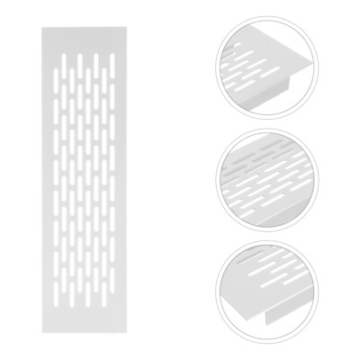 BUTIFULSIC Silver Aluminum Alloy Ventilation Grill – 45x5cm Rectangular Cabinet Air Vent Cover