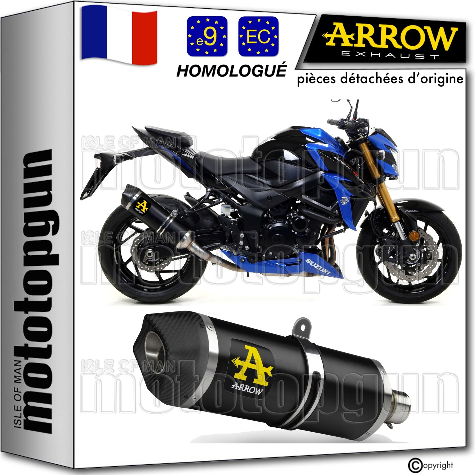 Silencieux Arrow Suzuki GSX-S 750 noir pour vos balades sportives