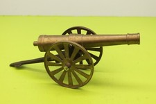 Vintage Miniature 11" Cast Metal  Brass Toy Cannon Carriage Mini Art