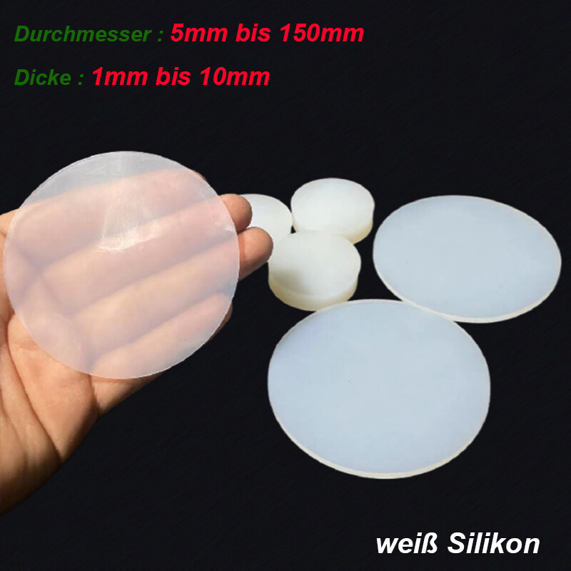 weiß Silikon Scheiben Solide Runde Platte Dämpfende Dichtung Silikonscheiben