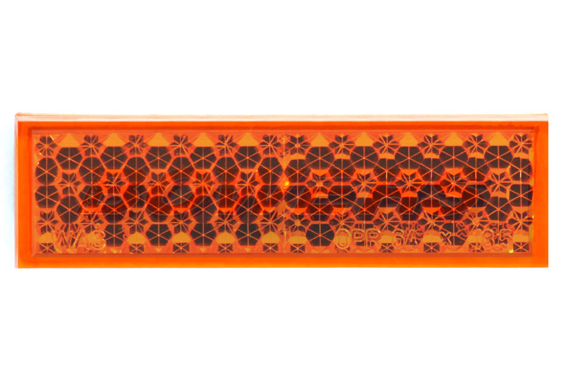 AMBER SIDE SMALL STICK ON ADHESIVE RECTANGULAR REFLECTOR TRAILER CARAVAN 64x19mm