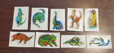 Lot Of Nine Vintage Colorful Puffy Dinosaur Stickers