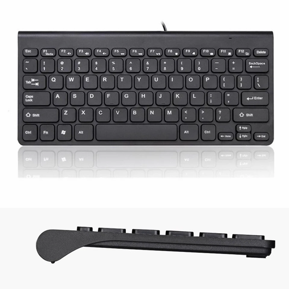 78 Keys Small Waterproof Wired USB Keyboard for PC Desktop Laptop Computer White - Image 4 of 4