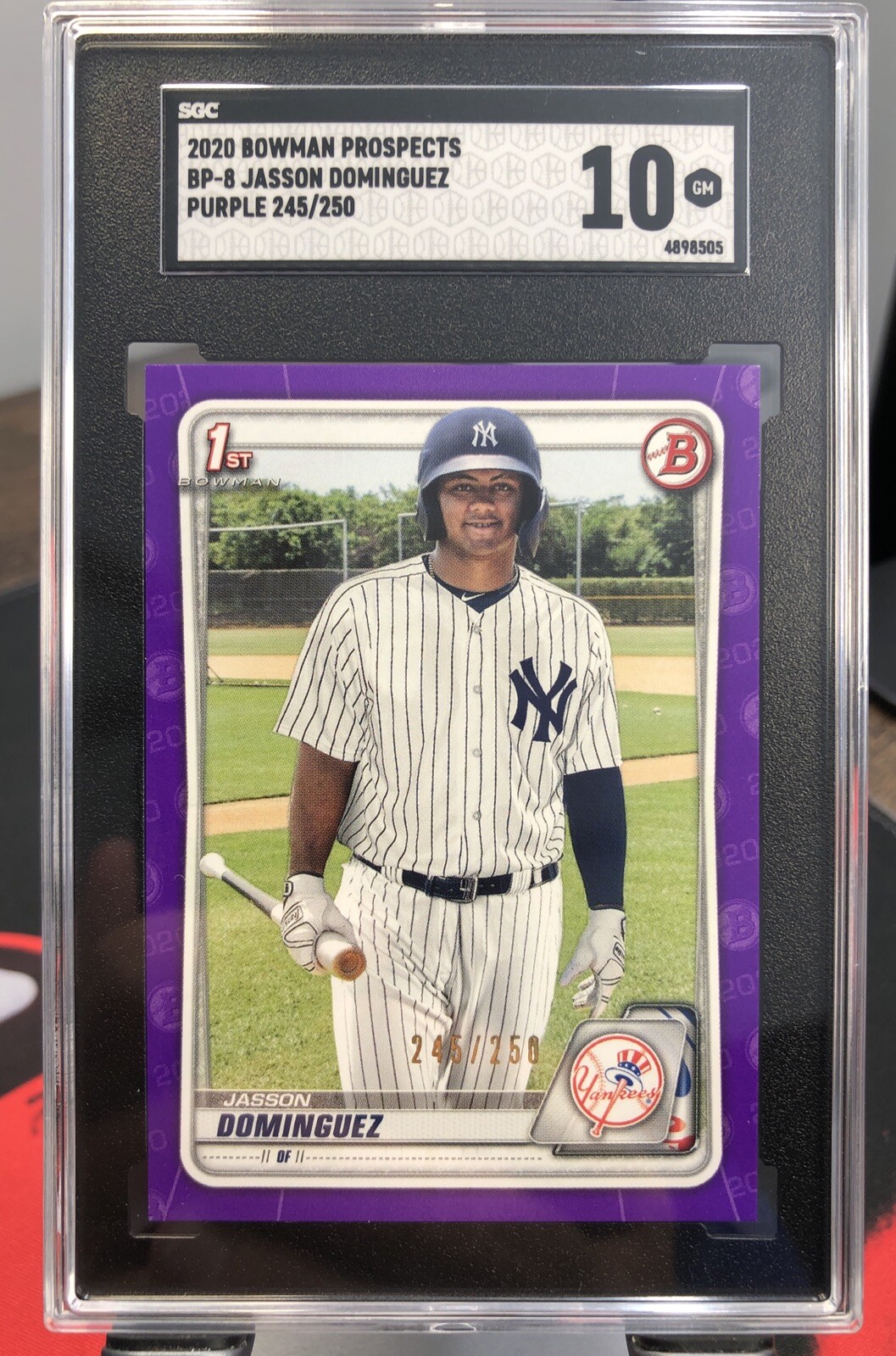 2020 Bowman 1st Jasson Dominguez Prospects Purple  /250 #BP-8 SGC 10 Yankees Sp