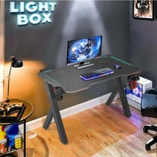 1.2M 120CM Gaming Desk Computer Desk Office Home Desk W/ LED Lights RGB Lighting — image 4