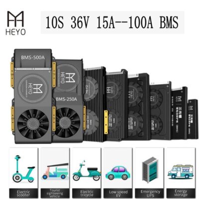 10s BMS 36V 15A~100A Batterieschutzplatine mit Balance gleichen Port & Kabel Kit
