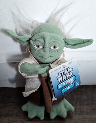 2004 Hasbro Star Wars Battle Buddies Plush Yoda 6'' Doll, With Tag