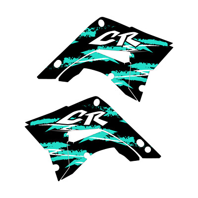 Polisport Restyle CR125 CR250 2002+ graphics 90s retro black / mint FREE SHIP!