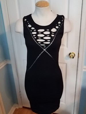 bebe black cutout dress Bebe Women's Strapless Cutout Slim Midi Dress main image 0