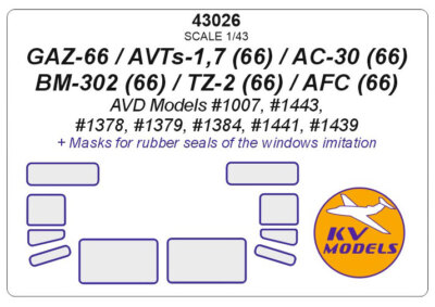 KV 1/43 Gaz-66/Avts-1,7/AC-30/BM-302/TZ-2/Afc Masking for Avd Models