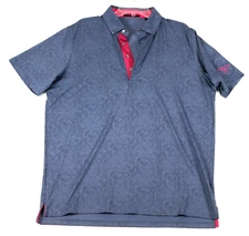 Greyson Polo Shirt Mens L Gray Den of Thieves Wolf AOP Wolves Harding Park Logo