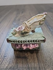 Blue Sky Amour Heather Goldminc Trinket Box Shoebox High Heeled Shoe Roses 2002 