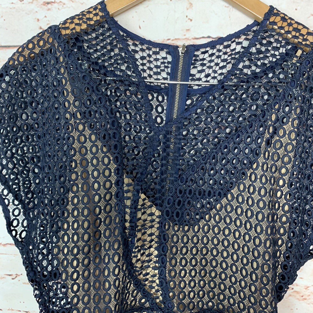 chinese dress ladies Keepsake Women's Wild Love Flutter Sleeve Burnout Lace Fit & Flare Mini  Dress, Navy, Large: Buy Online at Best Price in UAE main image 0