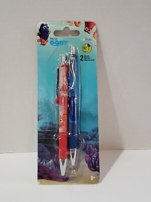 DISNEY PIXAR FINDING DORY GEL PENS 2 PK PINK & BLUE  BLACK INK G-9