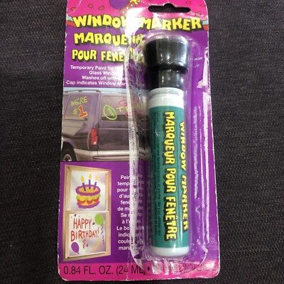 Window Marker - Black (Temporary Paint for Car or Home Windows - Washes Off 