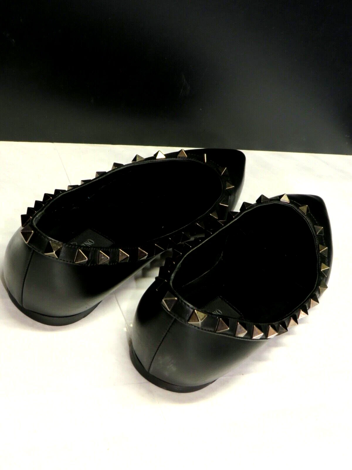VALENTINO GARAVANI NOIR scarpe ballerine ROCKSTUD in pelle nera TG 36