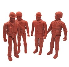 Vtg 1974 Greenbrier International Army Firemen Figures Lot of 4 Plastic Toys