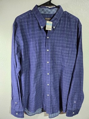 J Mclaughlin Button Up Shirt Mens Size XL Navy Blue Modern Fit Westend Cord New