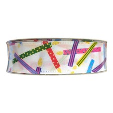 Member's Mark Wired Edge Premium Spring Ribbon, 1.5in Wide x 50yds Candles 